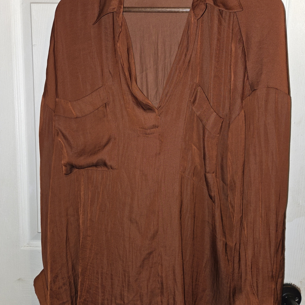 Free People Rust Brown Blouse